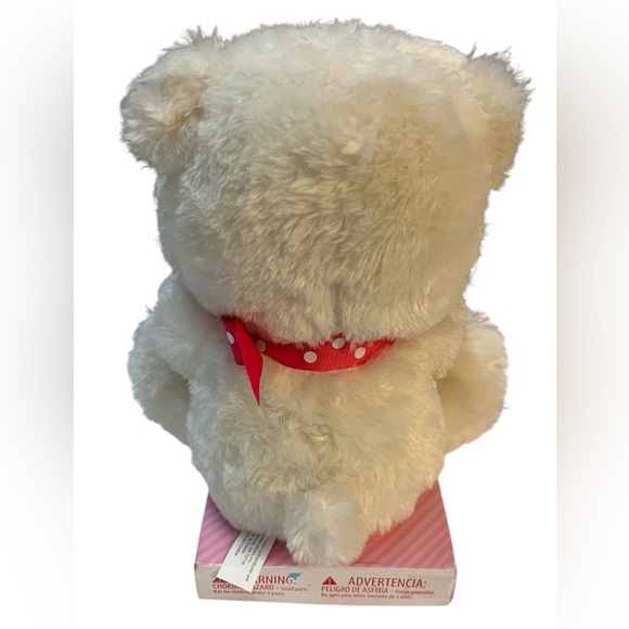 Cuddly White Teddy Bear with Red Nose and Light-Up Singing Heart - Picture 7 of 11